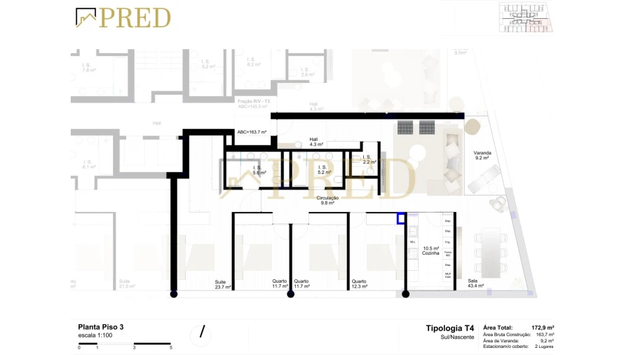 Apartamento T4 para Venda em Canidelo Foto 12