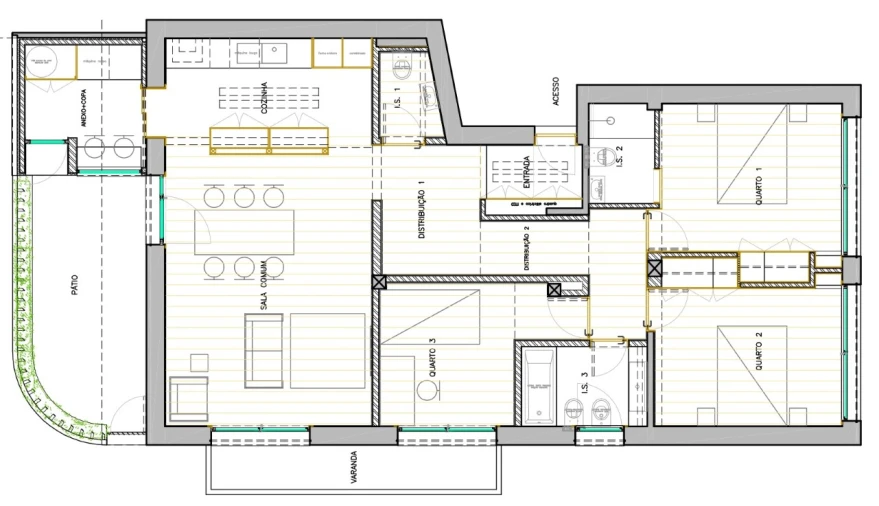 Apartamento T3 para Venda em Lordelo do Ouro e Massarelos Planta 1