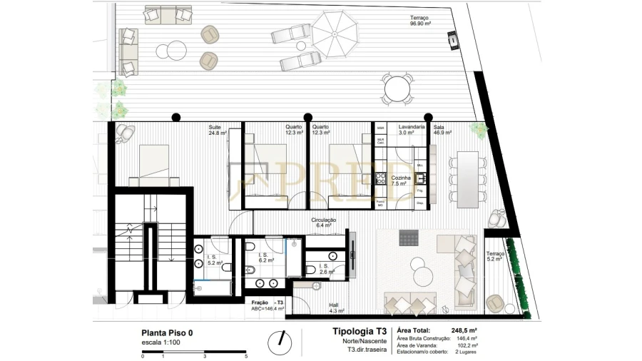 Apartamento T3 para Venda em Canidelo Foto 2