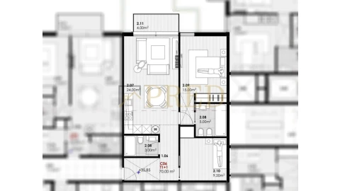Apartamento T1 para Venda em Canidelo