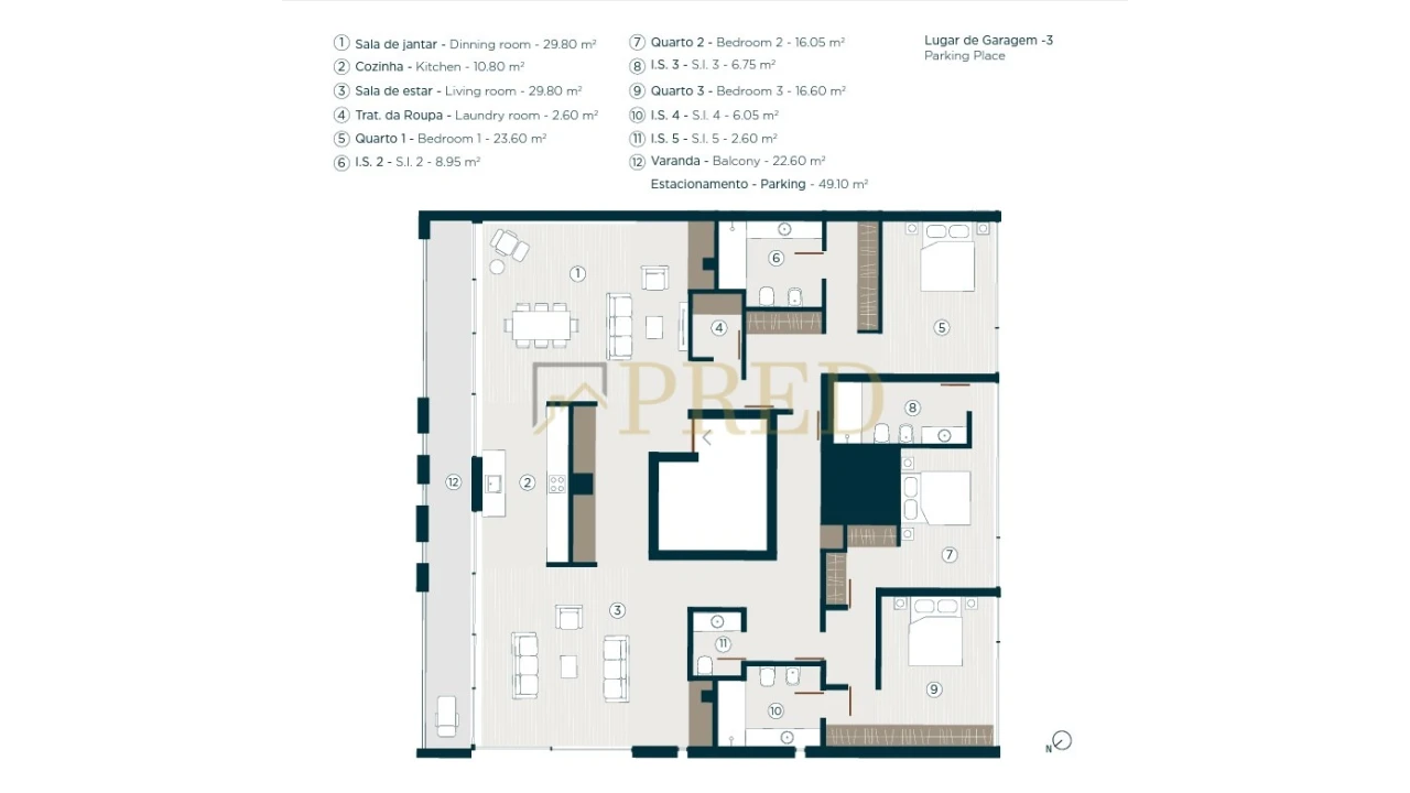 Apartamento T3 para Venda em Santa Marinha e São Pedro da Afurada Foto 9