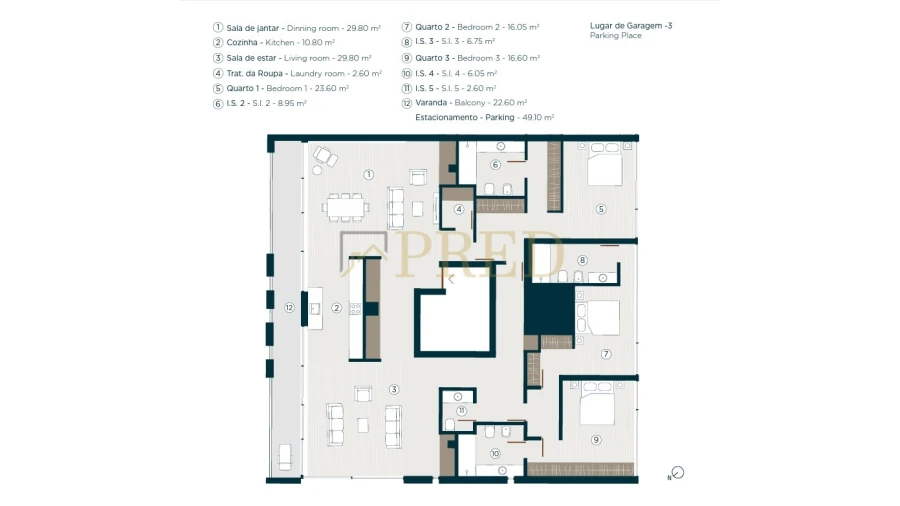 Apartamento T3 para Venda em Santa Marinha e São Pedro da Afurada Foto 9