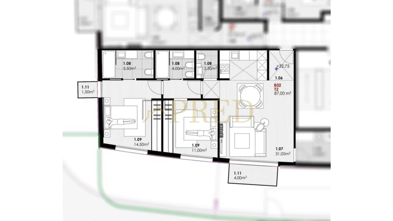 Apartamento T2 para Venda em Canidelo Foto 6