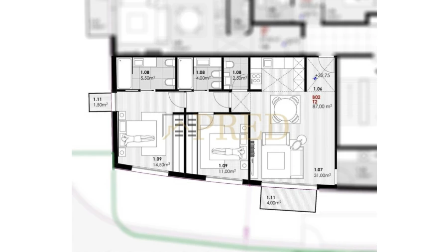Apartamento T2 para Venda em Canidelo Foto 6