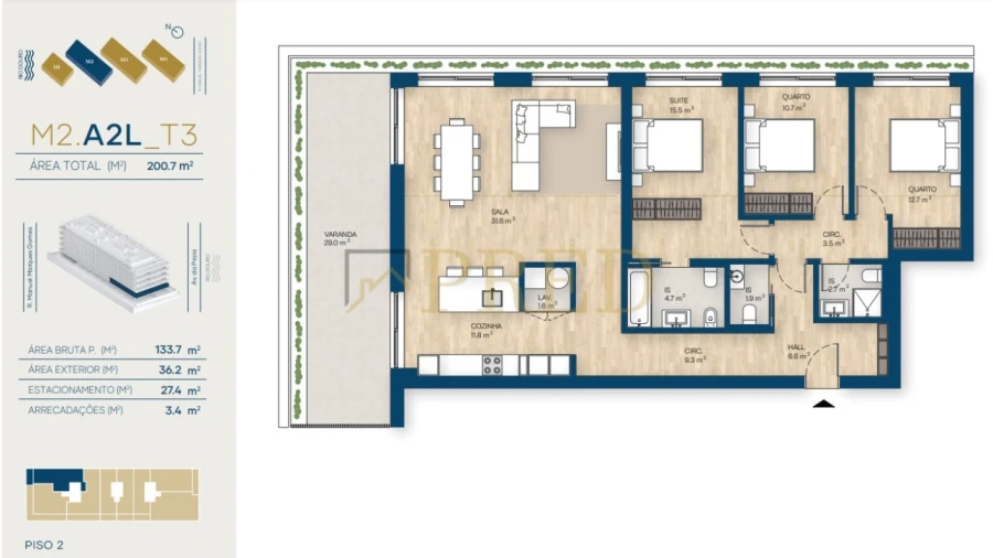 Apartamento T3 para Venda em Canidelo Foto 5