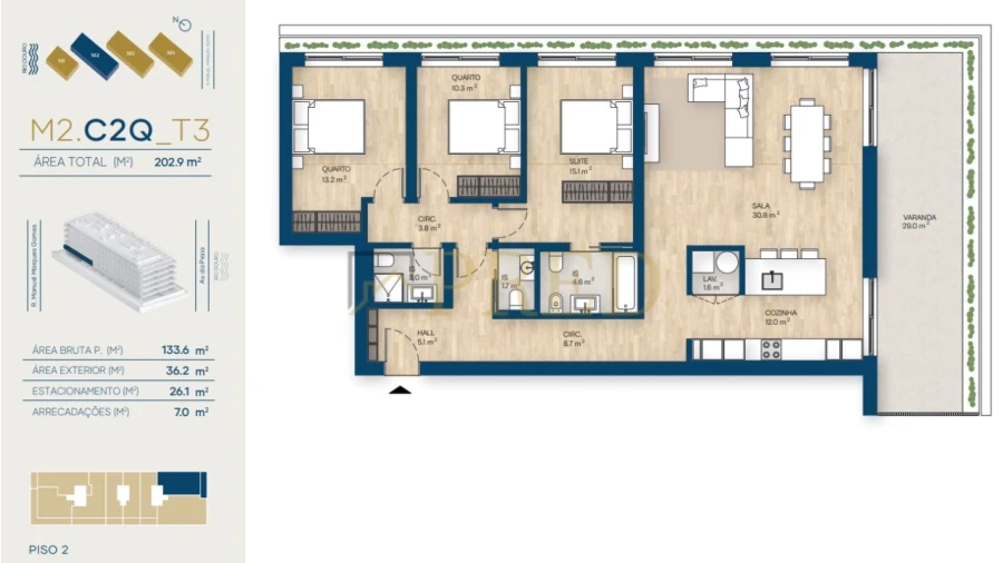 Apartamento T3 para Venda em Canidelo Foto 6