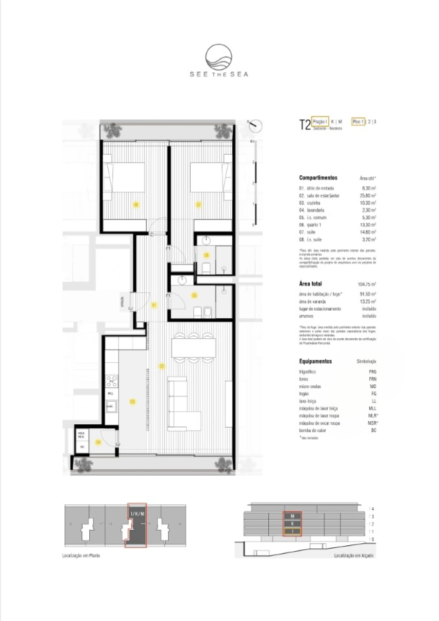 Apartamento T2 para Venda em Canidelo Planta 1
