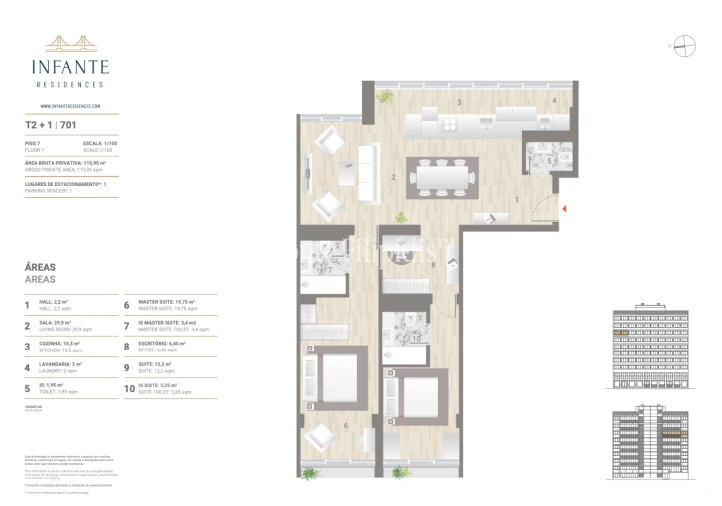 Apartamento T2 para Venda em Estrela Planta 1
