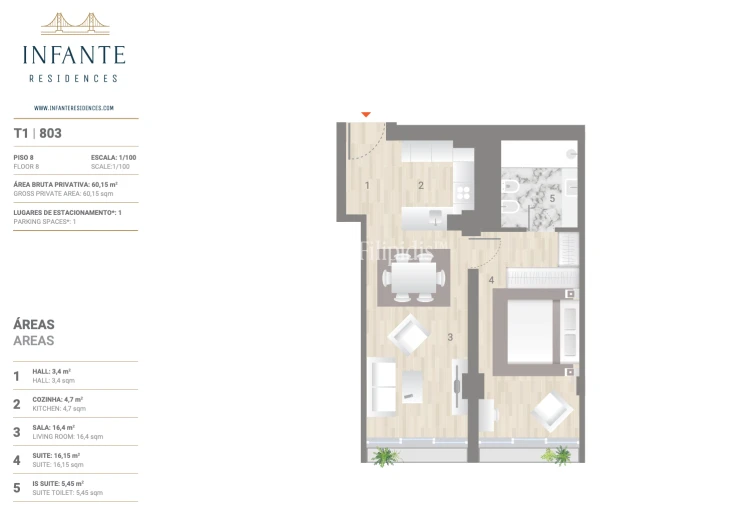 Apartamento T1 para Venda em Estrela Planta 1