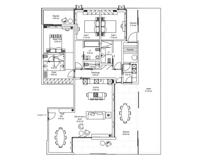 Apartamento T3 para Venda em São Martinho Planta 1