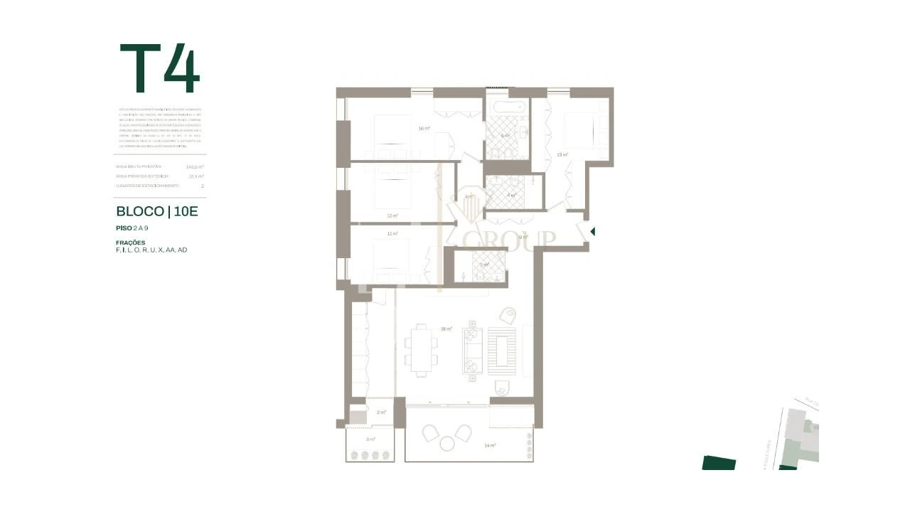 Apartamento T4 para Venda em Santa Marinha e São Pedro da Afurada Foto 12