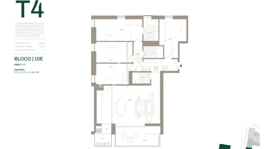 Apartamento T4 para Venda em Santa Marinha e São Pedro da Afurada Foto 12