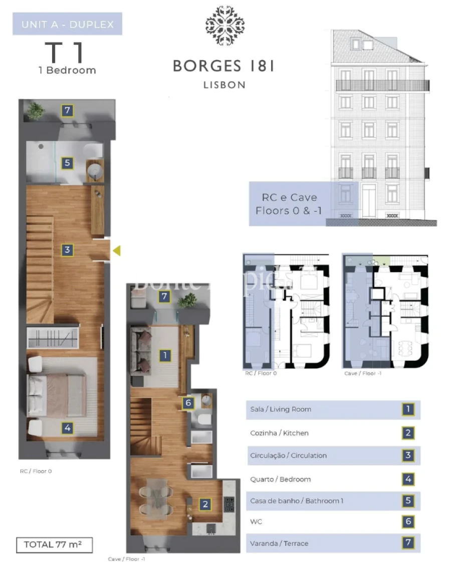 Apartamento T1 para Venda em Campo de Ourique Planta 1