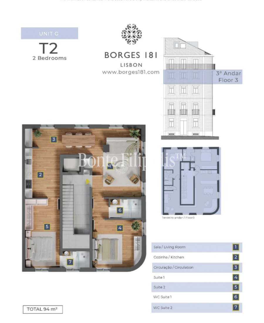 Apartamento T2 para Venda em Campo de Ourique Planta 1
