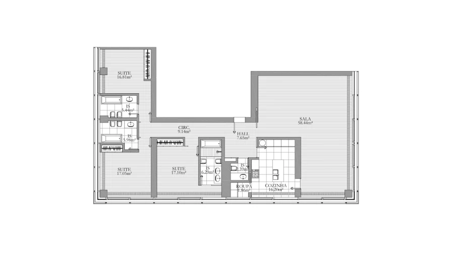 Apartamento T3 para Venda em Cascais e Estoril Planta 1