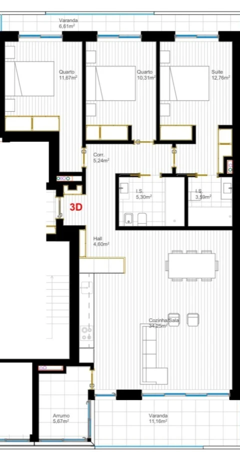 Apartamento T3 para Venda em Glória e Vera Cruz