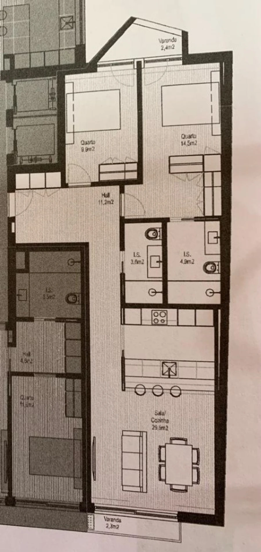 Apartamento T2 para Venda em Paranhos Planta 1