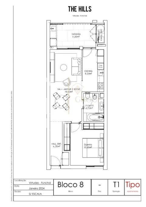 Apartamento T1 para Venda em São Martinho