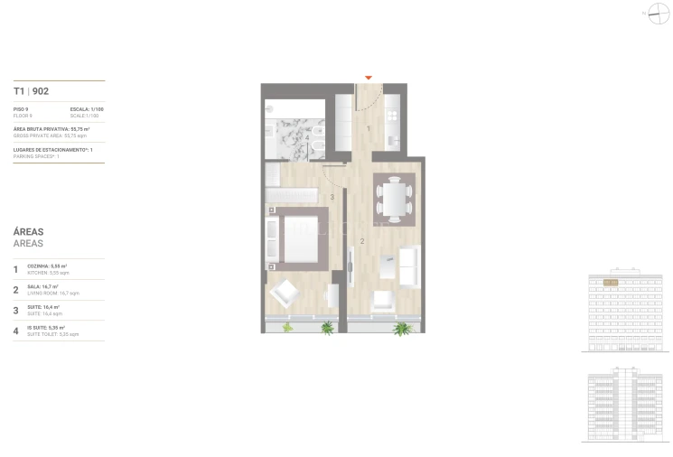 Apartamento T1 para Venda em Estrela Foto 16