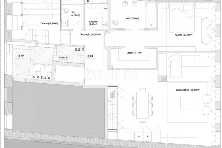 Apartamento T2 para Venda em Santa Maria Maior e Monserrate e Meadela Planta 1