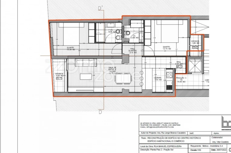 Apartamento T2 para Venda em Santa Maria Maior e Monserrate e Meadela Planta 1