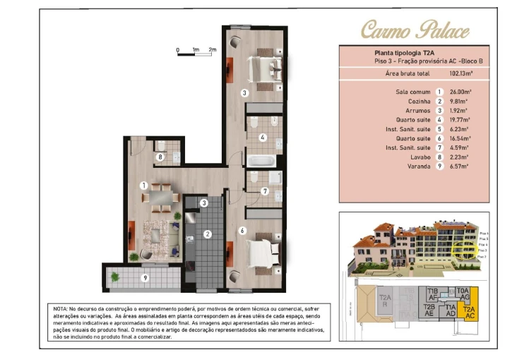 Apartamento T2 para Venda em Funchal (Se) Planta 1