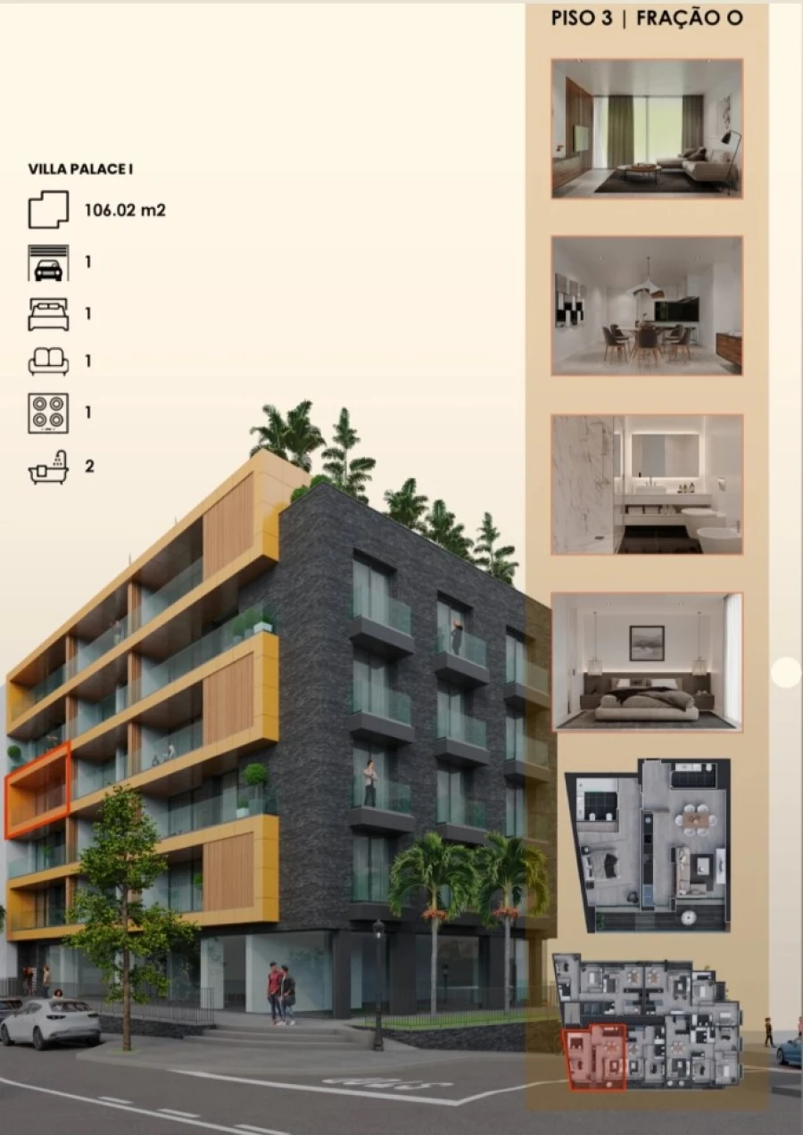 Apartamento T1 para Venda em Ribeira Brava Planta 1