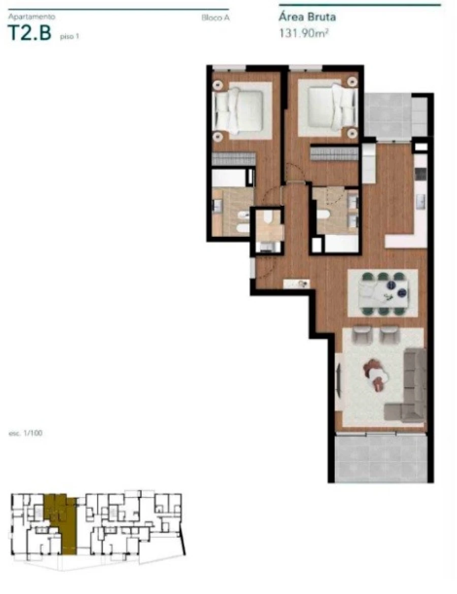 Apartamento T2 para Venda em Funchal (Santa Luzia) Planta 1