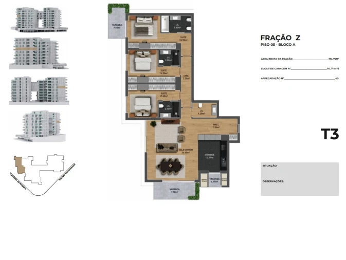 Apartamento T3 para Venda em São Martinho Planta 1