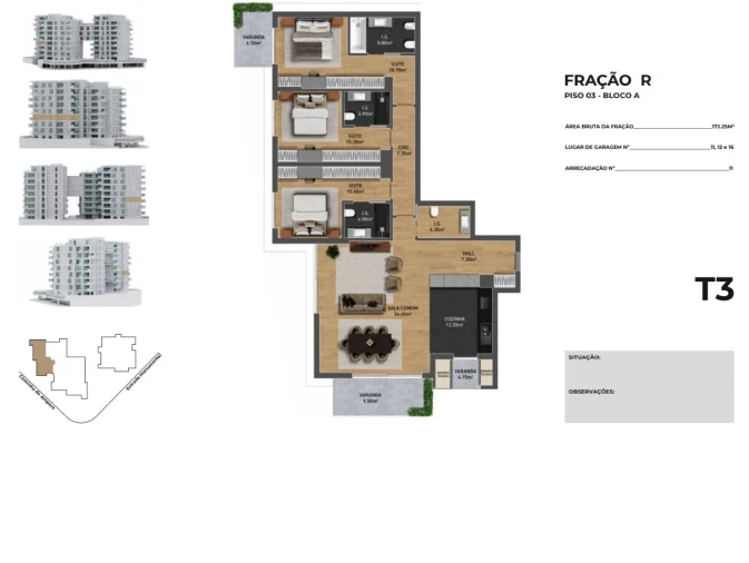Apartamento T3 para Venda em São Martinho Planta 1