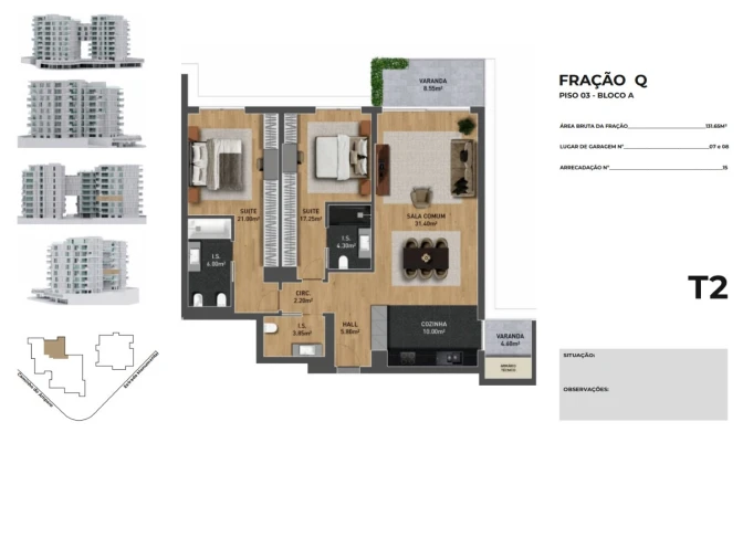 Apartamento T2 para Venda em São Martinho Planta 1