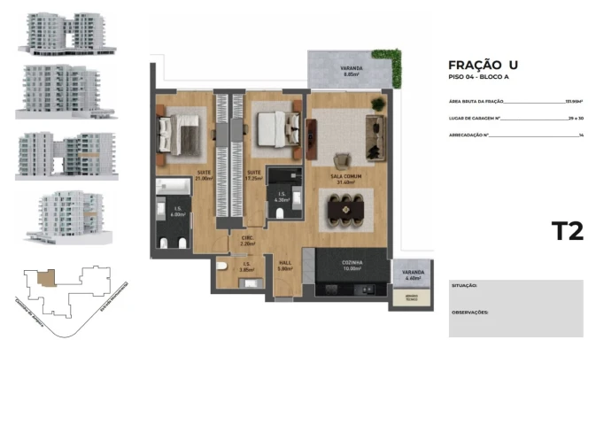 Apartamento T2 para Venda em São Martinho Planta 1