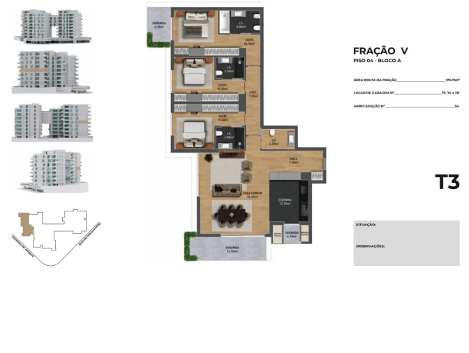 Apartamento T3 para Venda em São Martinho Planta 1