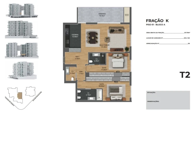 Apartamento T2 para Venda em São Martinho Planta 1