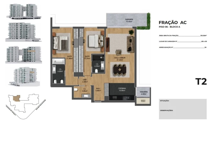 Apartamento T2 para Venda em São Martinho Planta 1