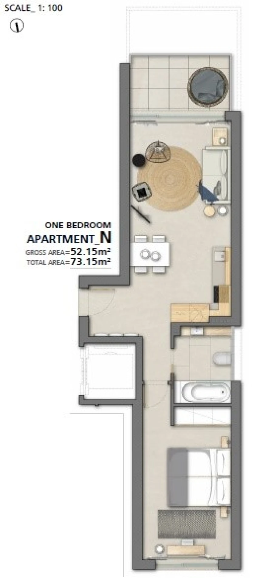 Apartamento T1 para Venda em Nazare Planta 1