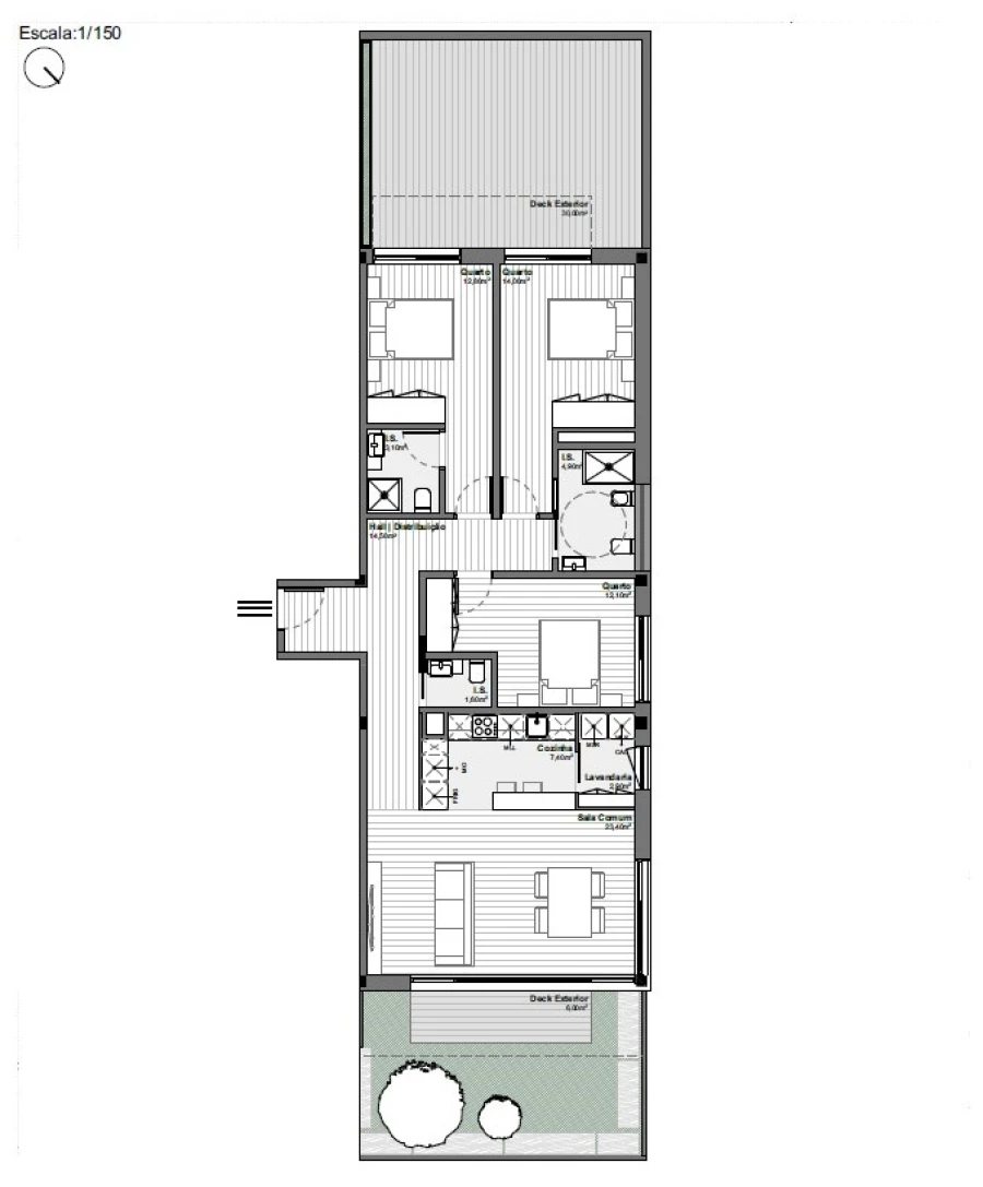 Apartamento T3 para Venda em Santa Marinha e São Pedro da Afurada Planta 1