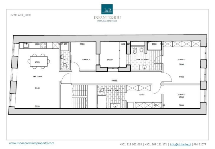 Apartamento T3 para Venda em Misericórdia Planta 1