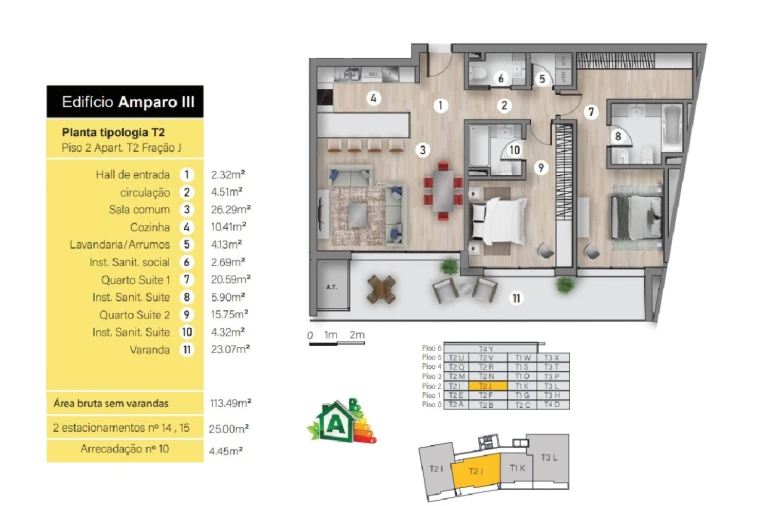 Apartamento T2 para Venda em São Martinho Planta 1