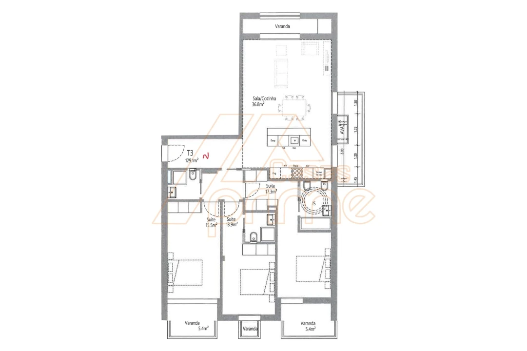 Apartamento T3 para Venda em Santo Antonio dos Olivais Foto 5