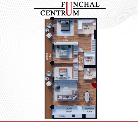 Apartamento T3 para Venda em Funchal (Se) Planta 1