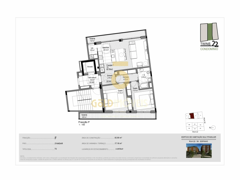 Apartamento T2 para Venda em Silvalde Foto 23
