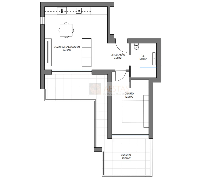 Apartamento T1 para Venda em Alvor Foto 10