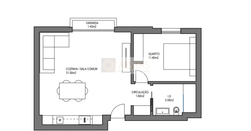 Apartamento T1 para Venda em Alvor