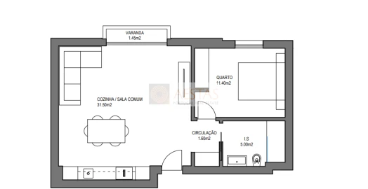 Apartamento T1 para Venda em Alvor