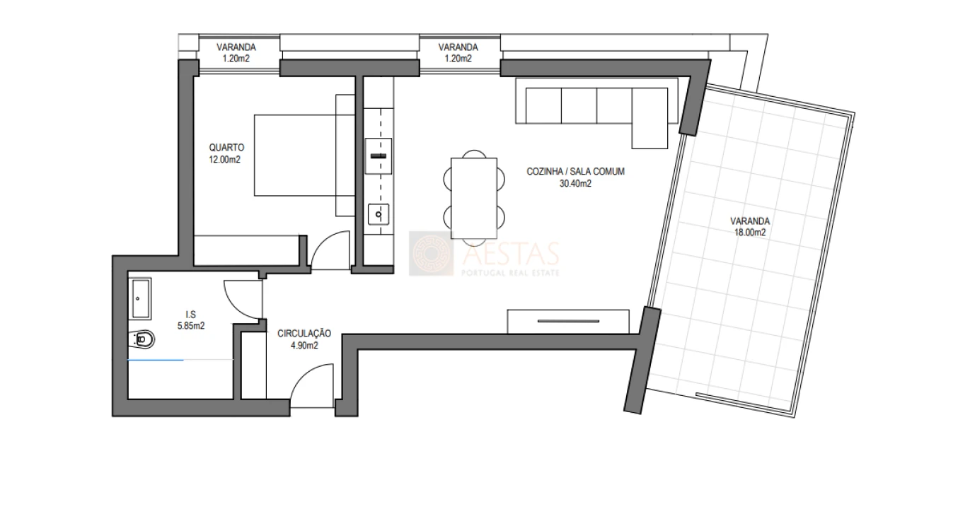 Apartamento T1 para Venda em Alvor Foto 10