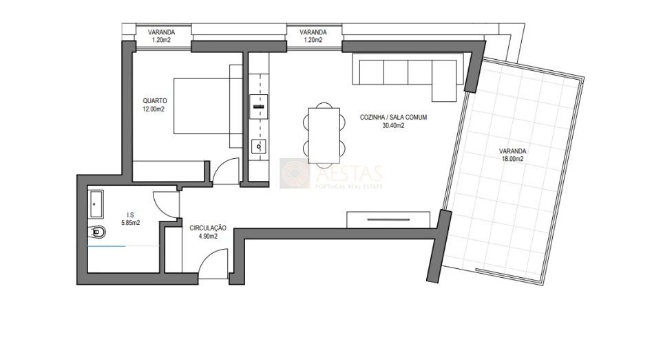 Apartamento T1 para Venda em Alvor Foto 10
