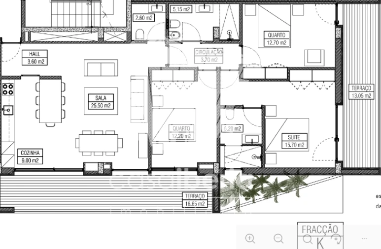 Apartamento T3 para Venda em Montenegro Planta 1
