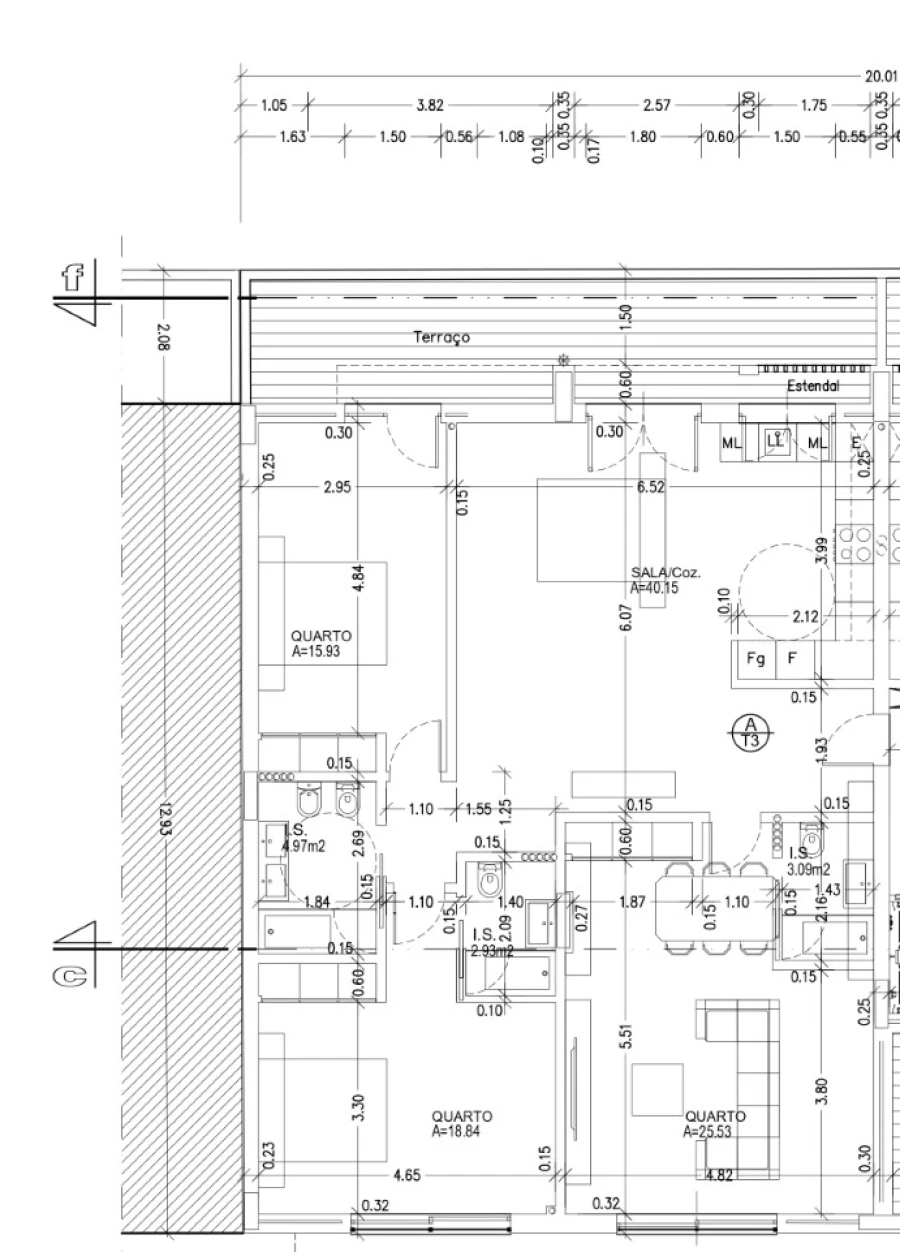 Apartamento T3 para Venda em Costa da Caparica Planta 1