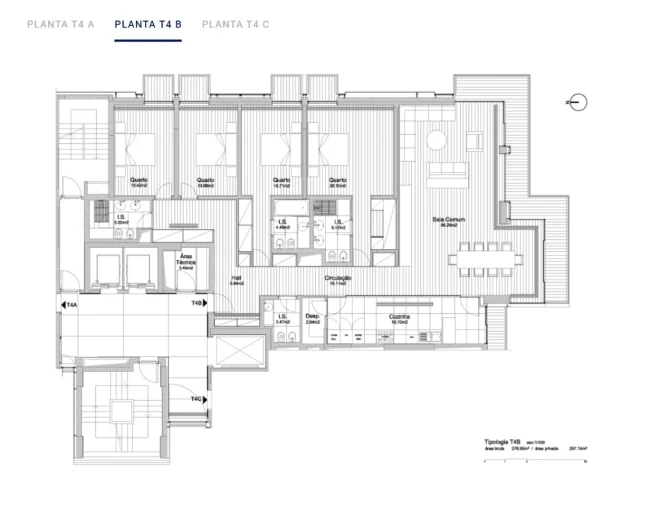 Apartamento T4 para Venda em Belém Planta 1